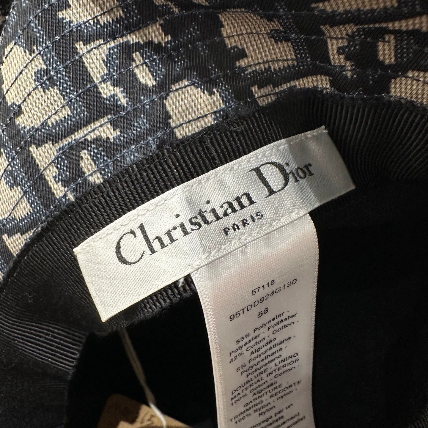 Christian Dior Monsieur Dior mar265 Oblique tulle bucket hat 58cm Size ONE SIZE - 4 Thumbnail