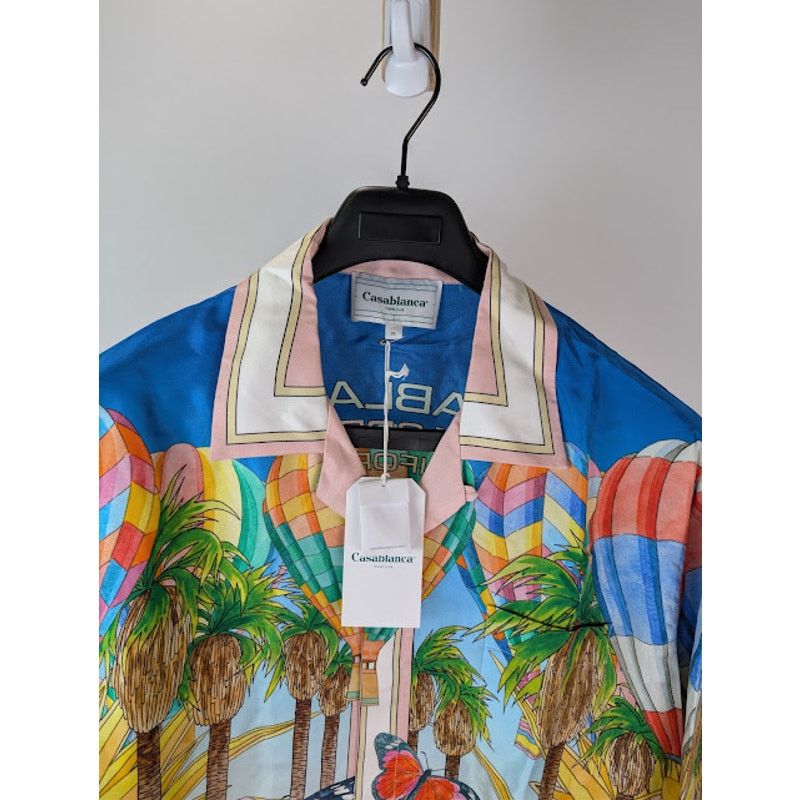 Casablanca o1rshd1 Silk Long Sleeve Cuban Collar Shirt in Psychedelic Size US XL / EU 56 / 4 - 7 Thumbnail