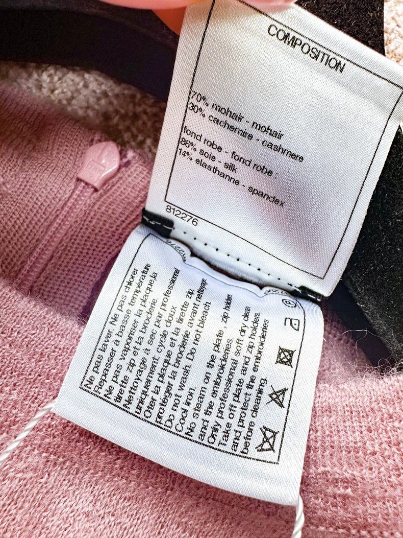 Chanel Chanel Pink pearl knitted pleated long-sleeved dress Size XXS / US 00 / IT 34 - 6 Thumbnail