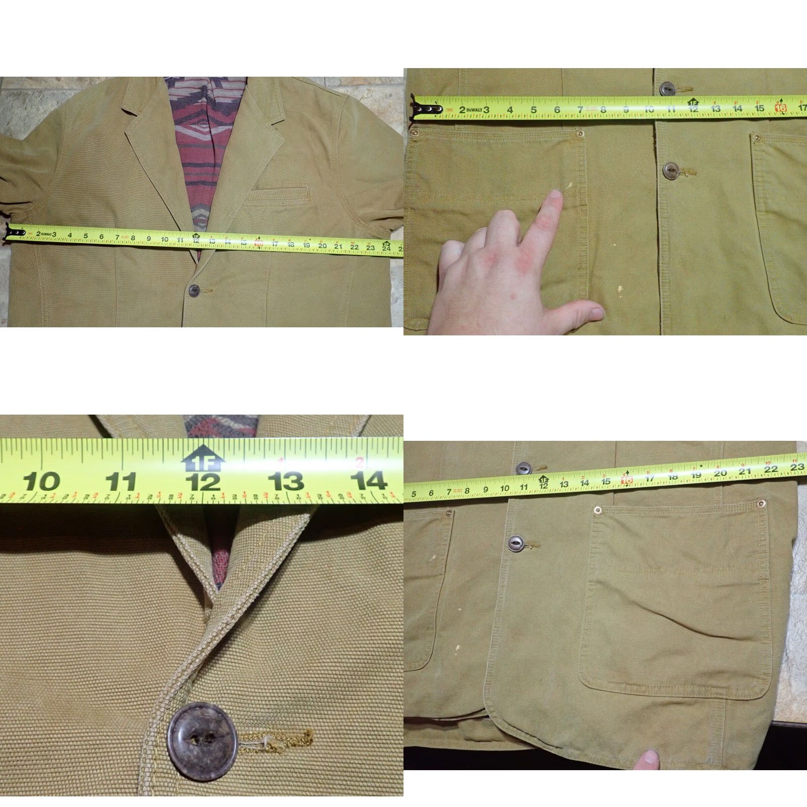 VINTAGE The Territory Ahead Mens Blazer Jacket Aztec Blanket Lined Chore Barn Large