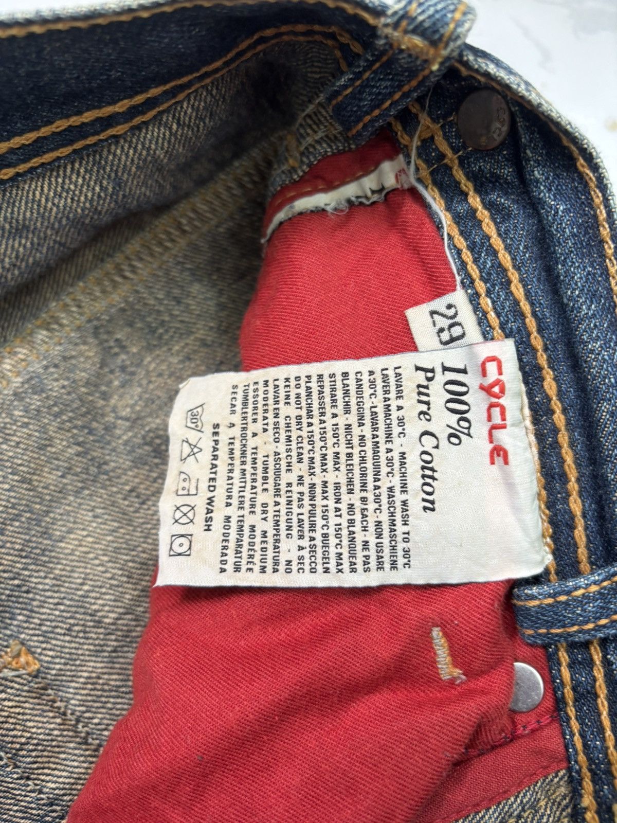 If Six Was Nine × Yasuyuki Ishii RIPPED🔥DISTRESSED DENIM PATCHWORK SLIM FIT CYCLE JEANS ITALY Size US 30 / EU 46 - 12 Thumbnail