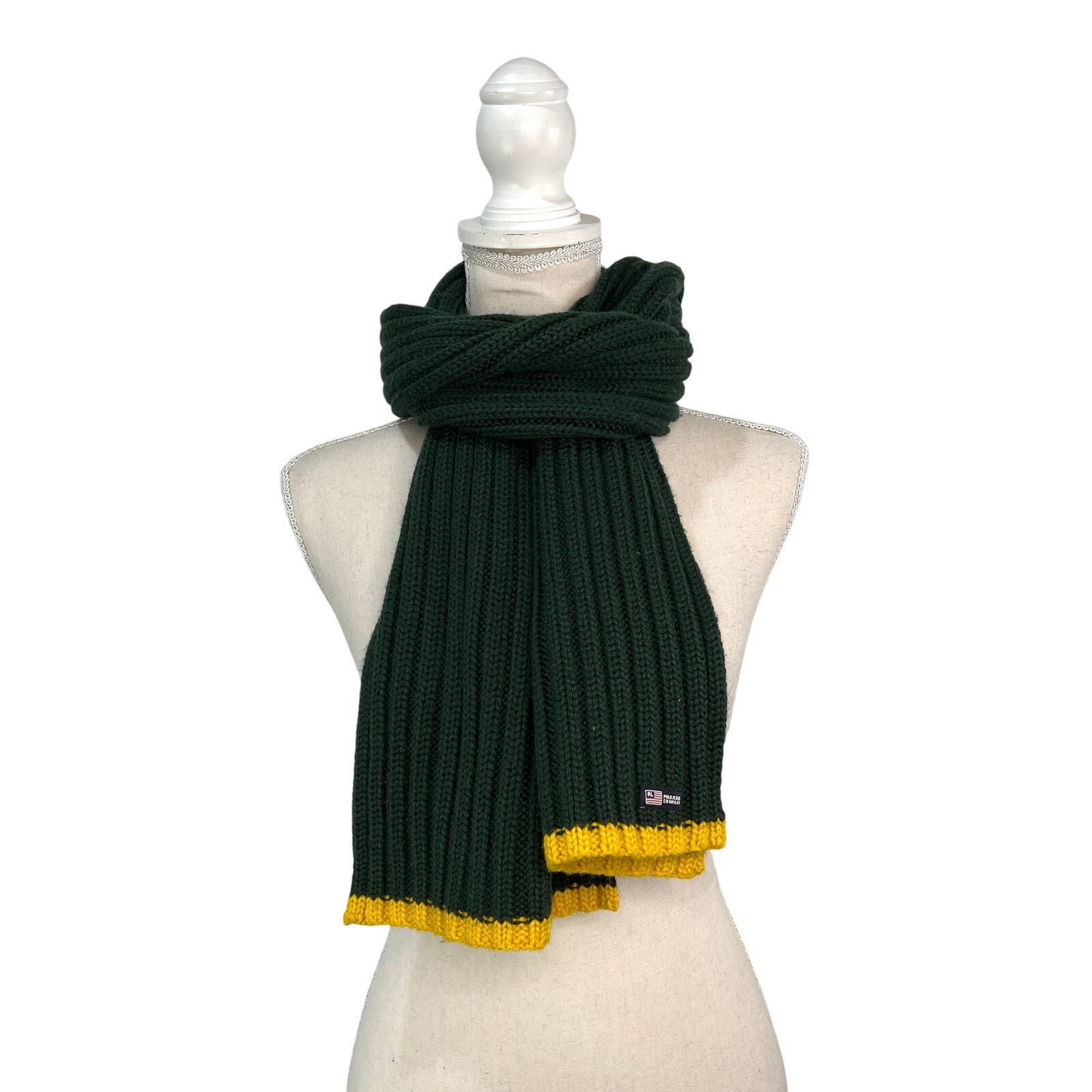 Polo Ralph Lauren Vintage Ralph Lauren Polo Jeans Company Ribbed Scarf Green Size ONE SIZE - 5 Thumbnail