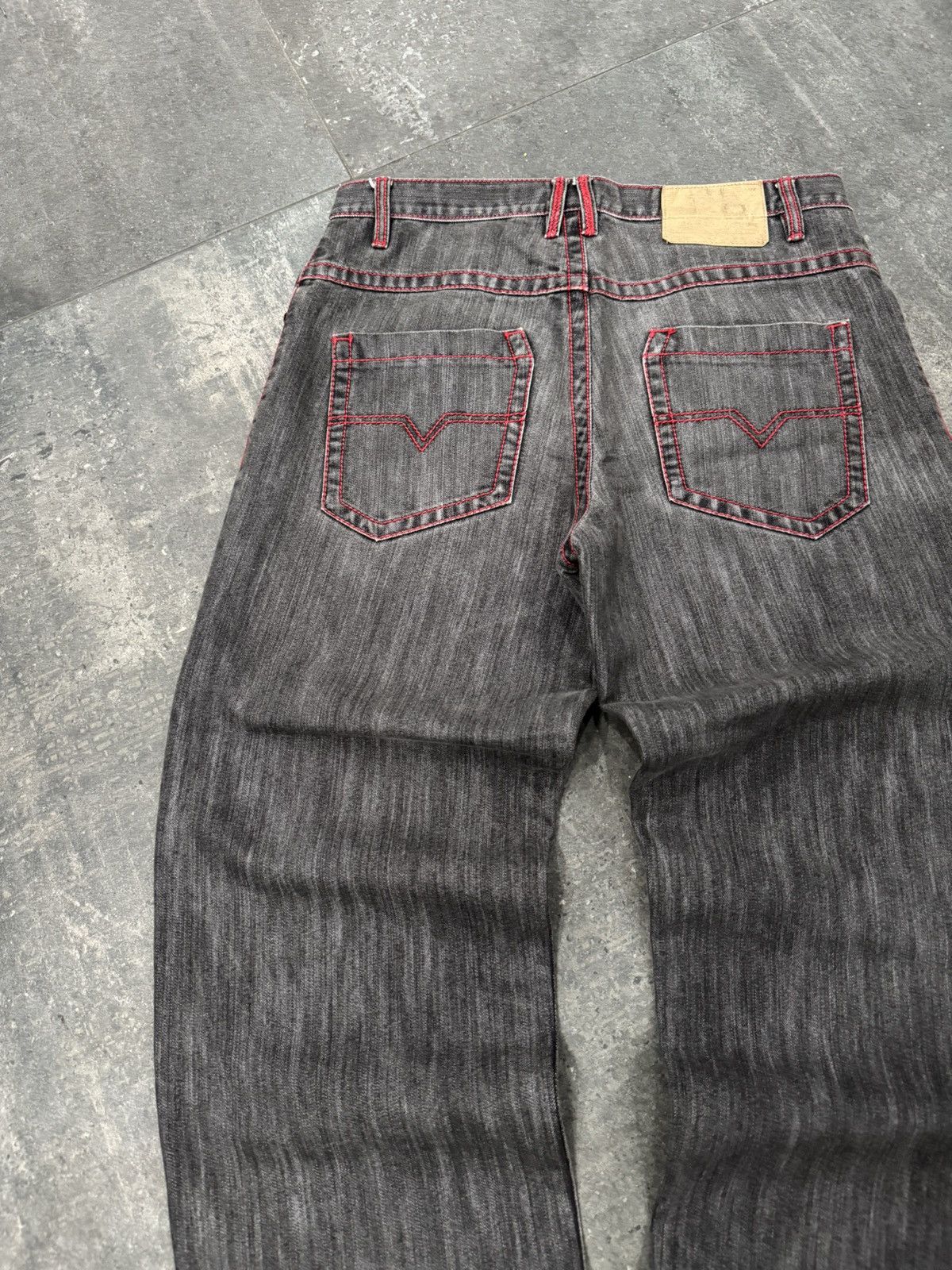 Southpole Vintage Y2K Design Lab Premium Black & Red Denim Pants 34x30 Size US 34 / EU 50 - 3 Thumbnail