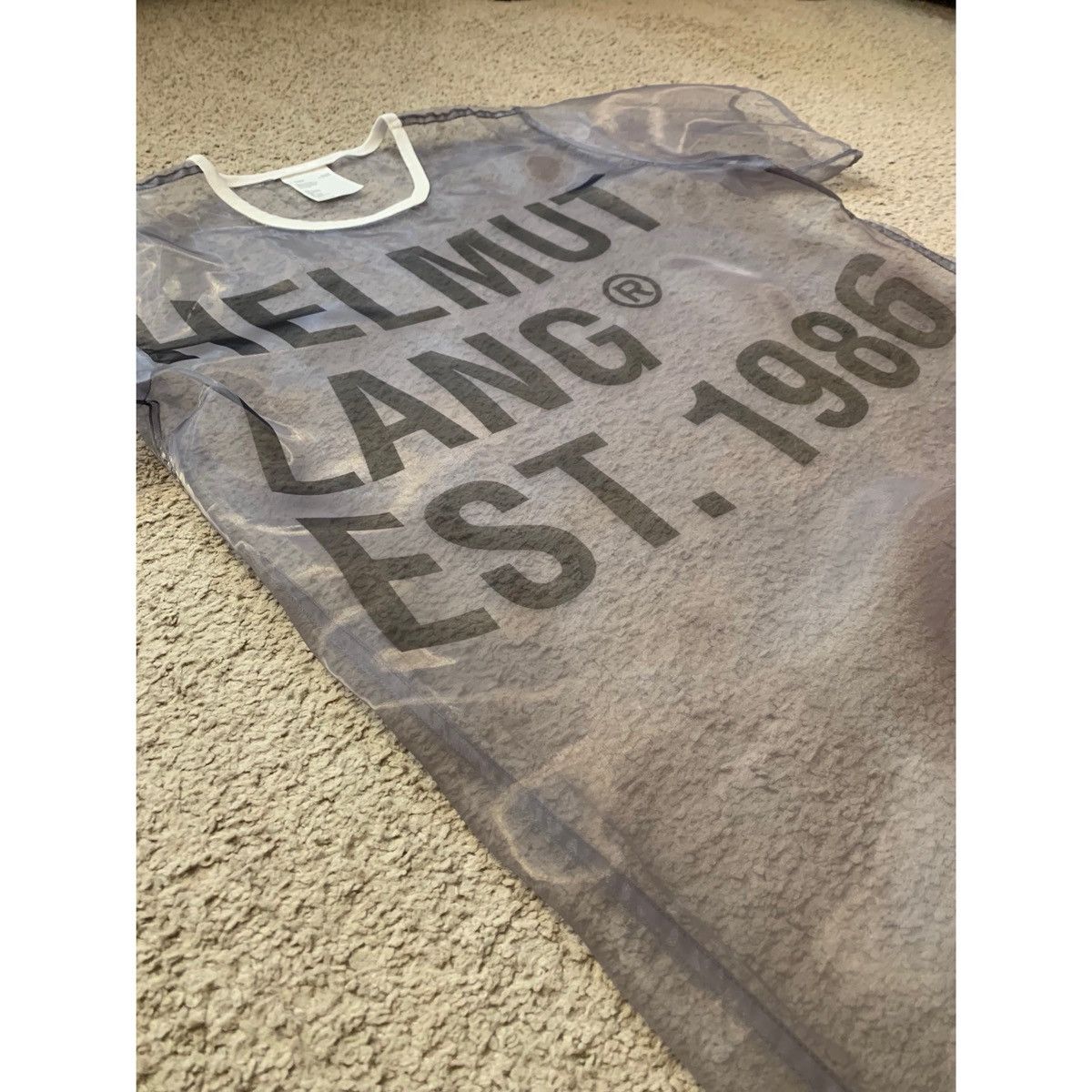 Helmut Lang HELMUT LANG SHEER LOGO T-SHIRT DRESS Size S / US 4 / IT 40 - 3 Thumbnail