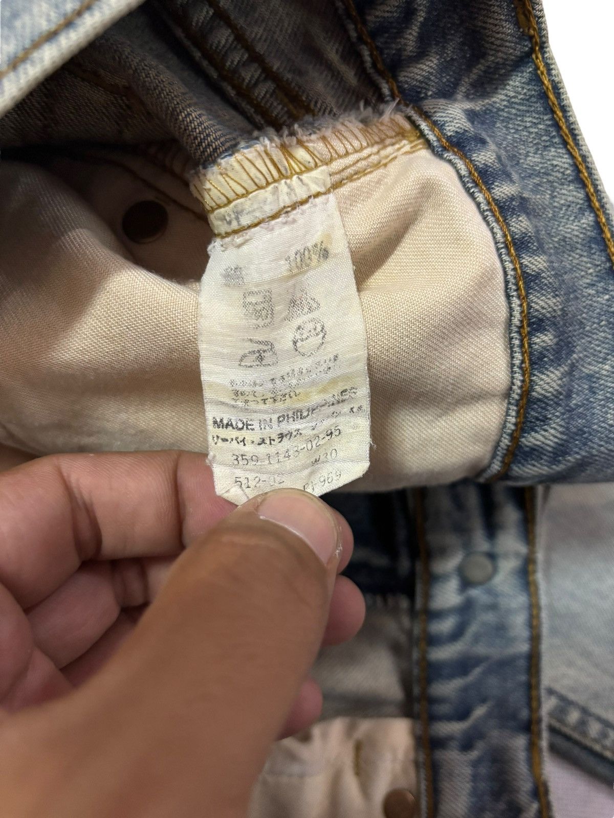 Levi's Vtg 80s Levis 512 Blue Wash Distressed Jeans Size US 29 - 12 Thumbnail