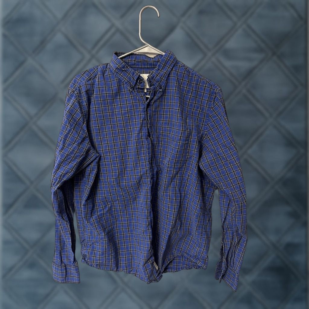American Eagle Outfitters American Eagle Outfitters Shirt Mens M Button-Up Long Sleeve Blue Plaid Classic Size US M / EU 48-50 / 2 - 1 Thumbnail
