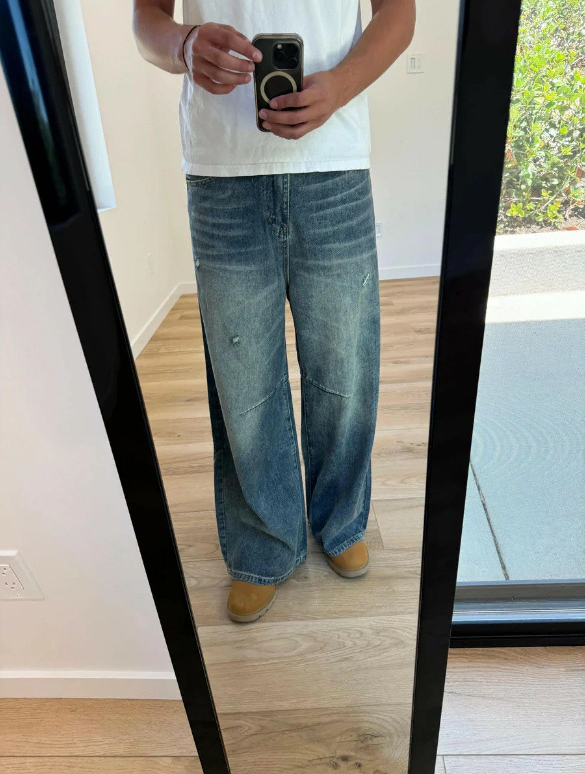 Japanese Brand Blue-Gray distressed baggy jeans Size US 30 / EU 46 - 3 Thumbnail