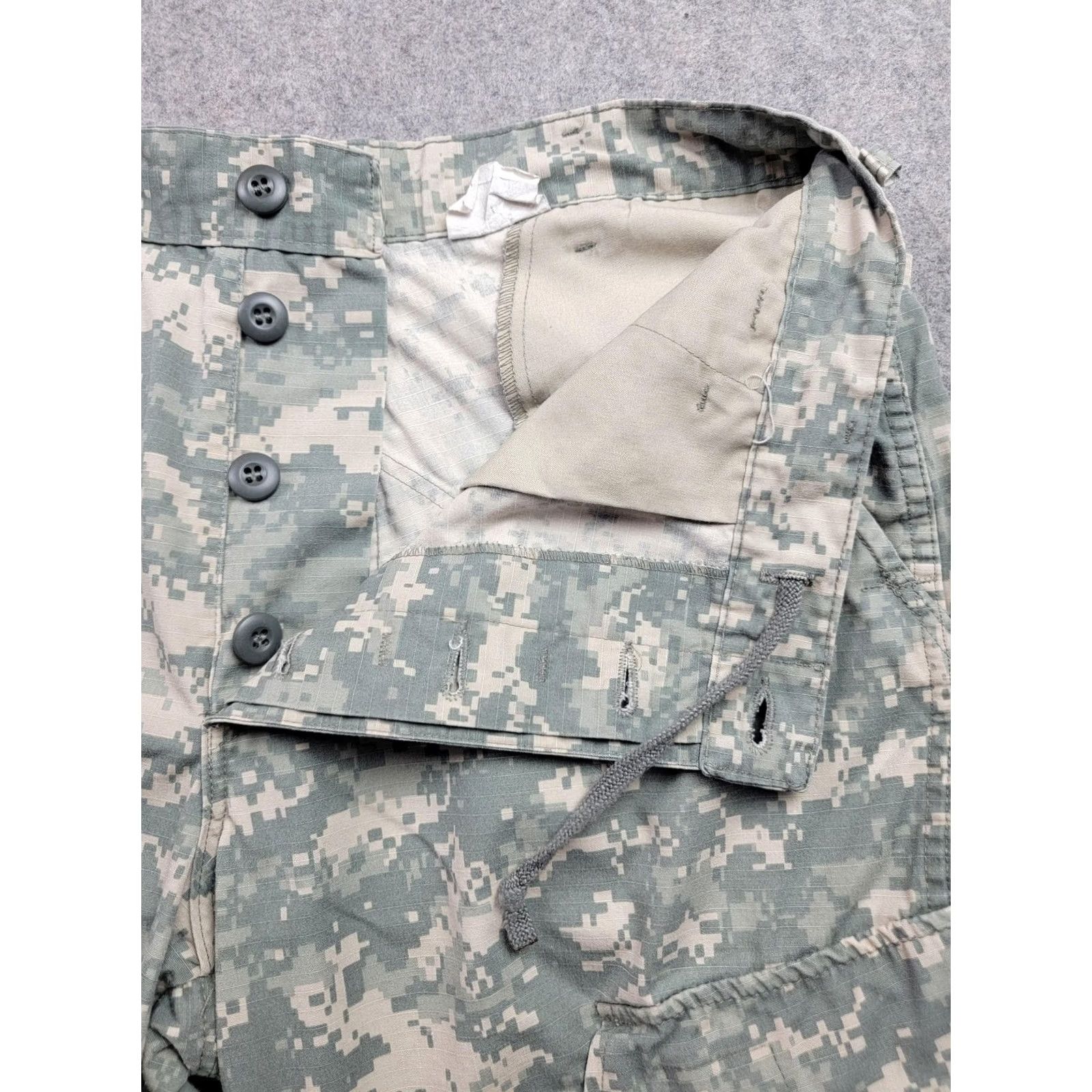Vintage Tulahuma Industries LLC Army Combat Uniform Pants Mens M Long Ripstop Camouflage ACU Cargo 32x32.5in Khakis Pockets Adjustable Waist Size US 31 - 4 Thumbnail