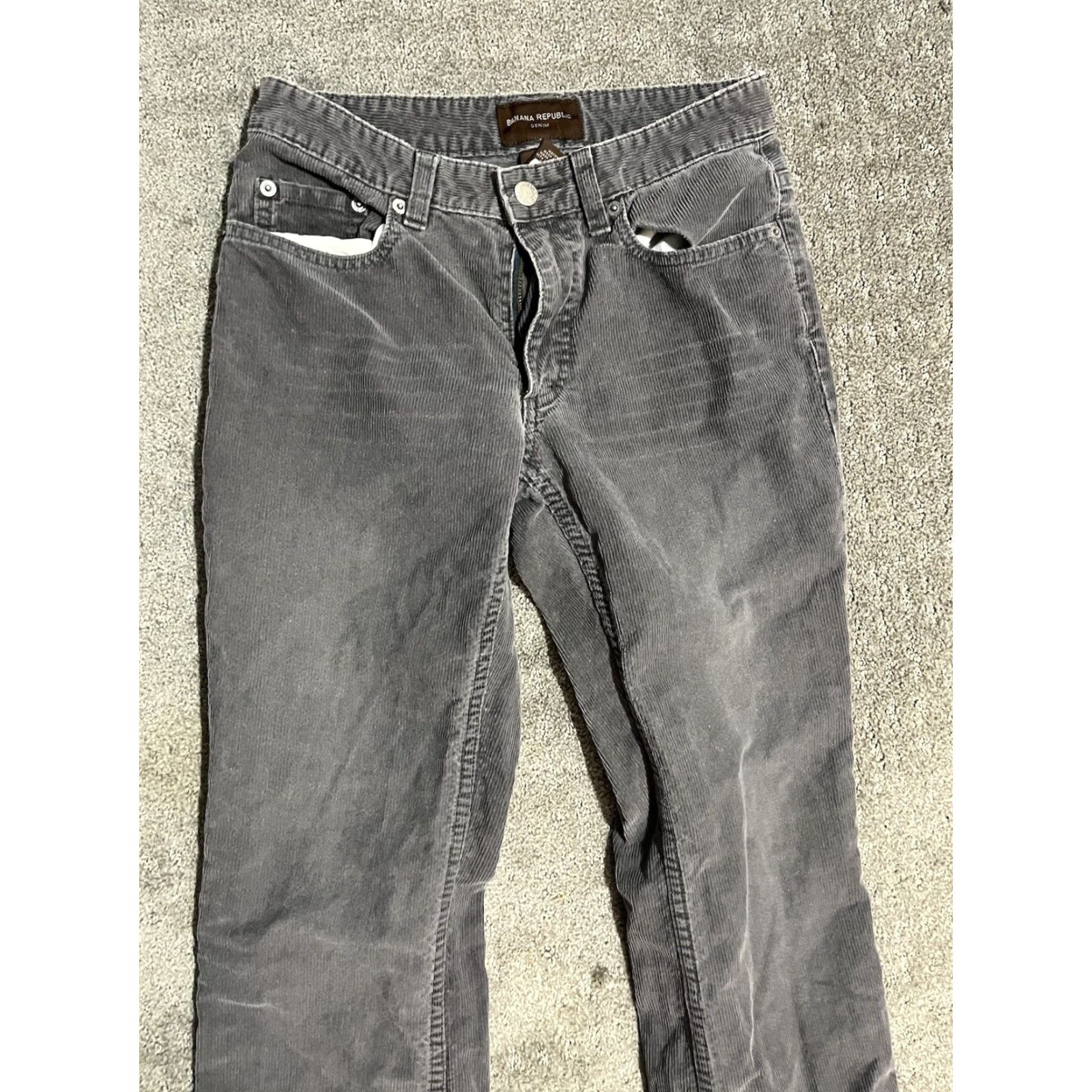 Banana Republic VINTAGE Banana Republic Gray Straight Boot Corduroy Pants Womens 2 Size 26" / US 2 / IT 38 - 3 Thumbnail