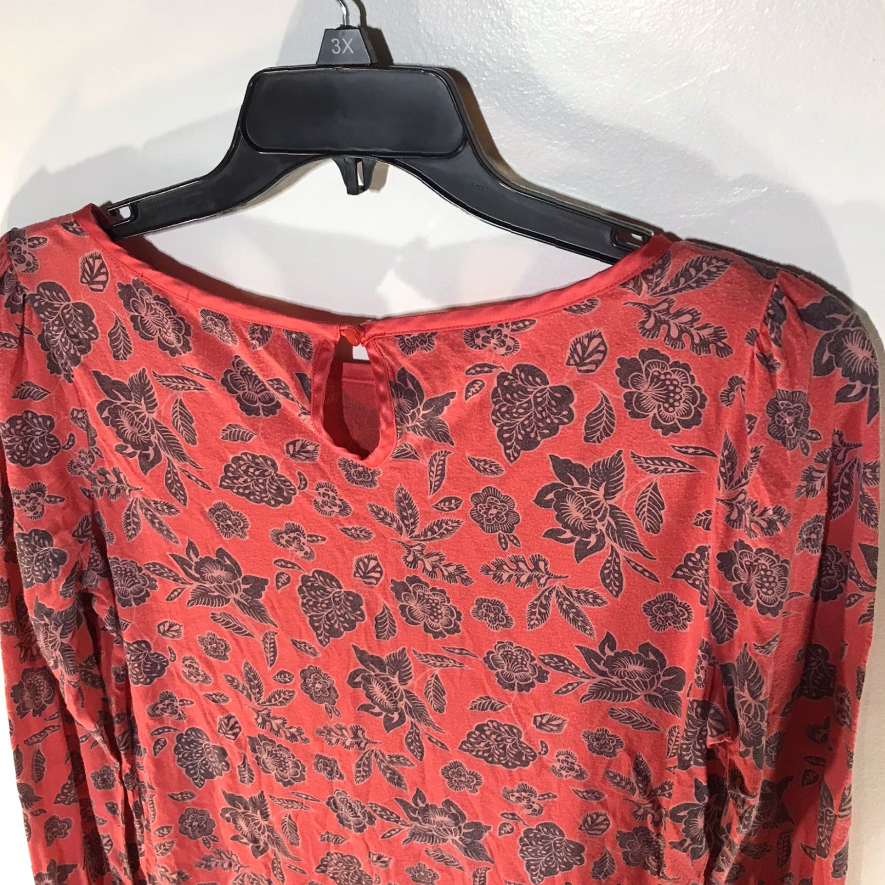 Lands' End VINTAGE Lands' End Women's Floral Lyocell Wool Shirt Size M Red Casual Blouse Size M / US 6-8 / IT 42-44 - 5 Thumbnail