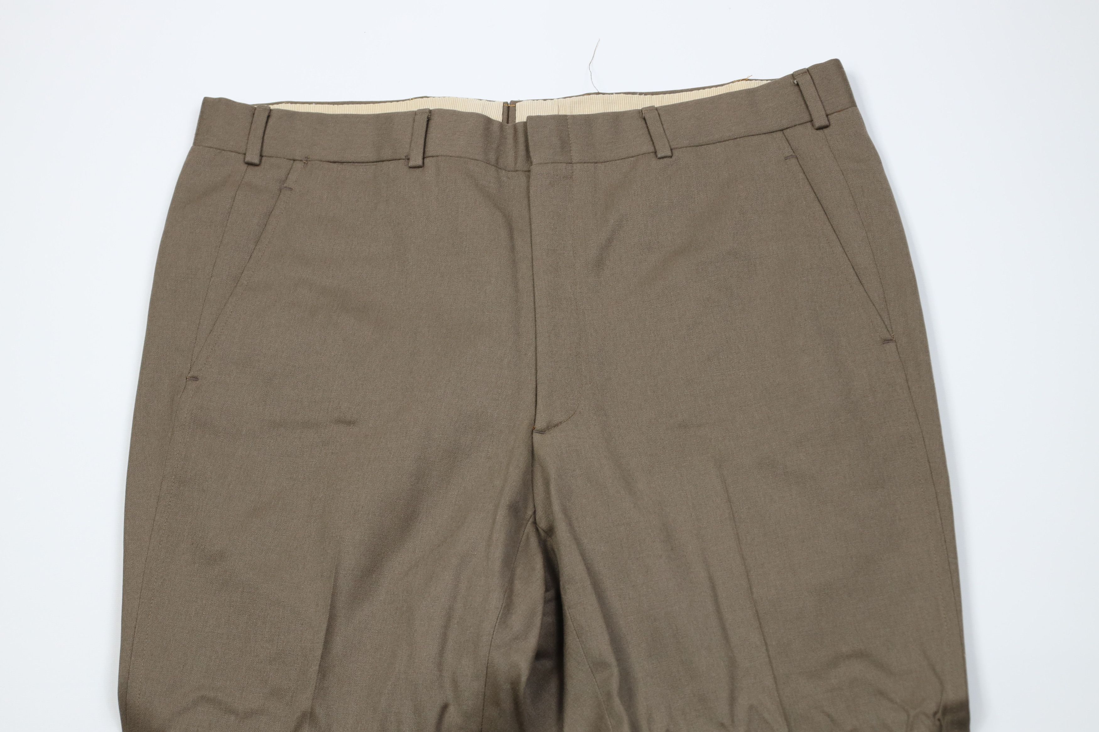 Vintage Vintage 70s Streetwear Wool Knit Wide Leg Chino Pants Beige Size US 38 / EU 54 - 2 Thumbnail