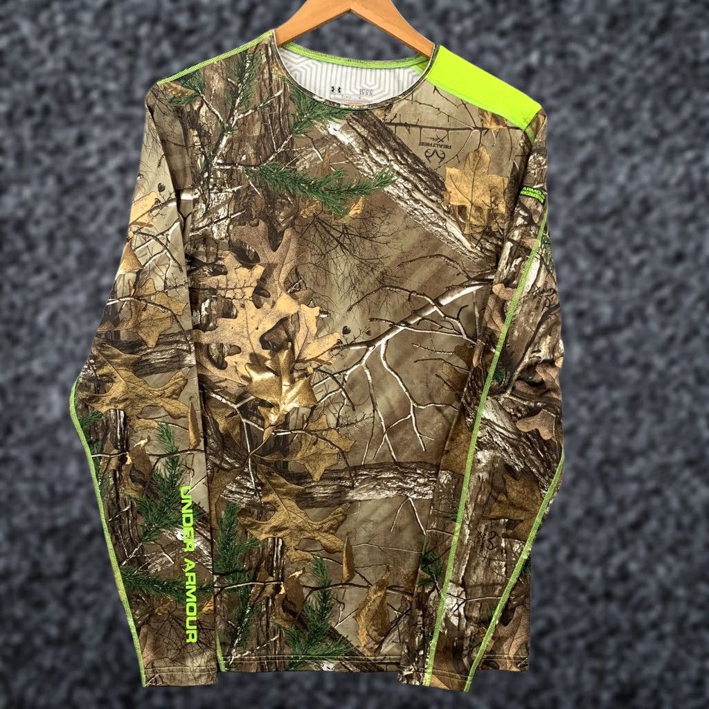 Under Armour Under Armour ColdGear Shirt Mens L Camouflage Scent Control Breathable Compression Mock Neck Pullover Elasticodiene Polyester Size US L / EU 52-54 / 3 - 1 Thumbnail