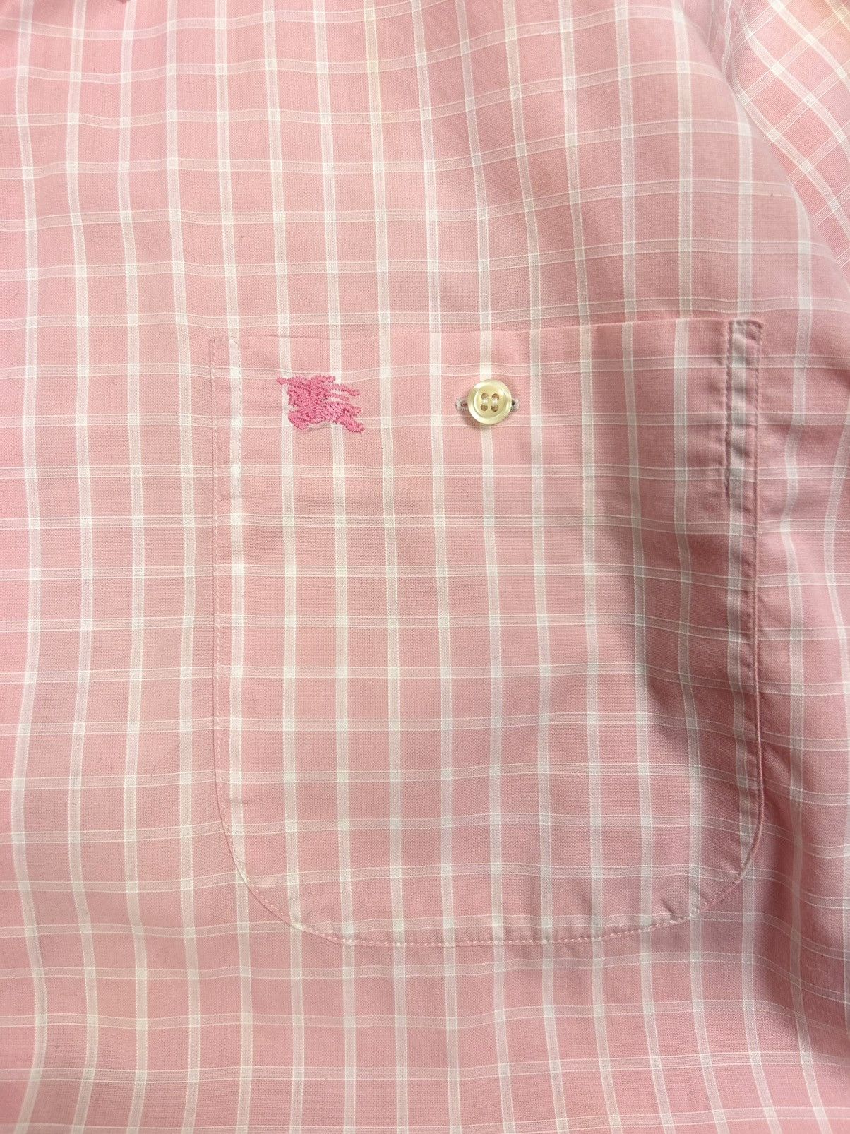 Burberry Vintage Burberry Pink Check Short Sleeve Button-Up Shirt M Size US M / EU 48-50 / 2 - 14 Thumbnail