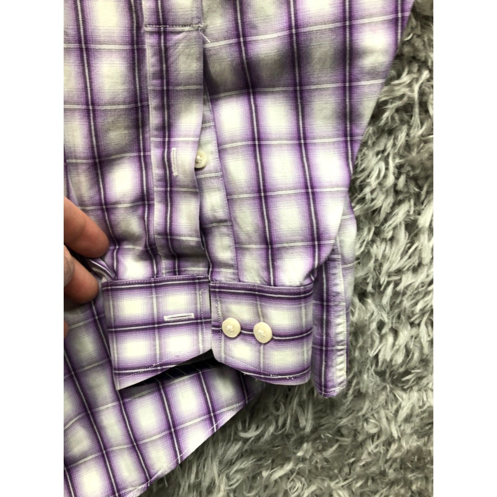 Ben Sherman Ben Sherman Shirt Mens Purple Long Sleeve Spread Collar 16.5 32-33 Button-Up Regular Plaid Size US XL / EU 56 / 4 - 3 Thumbnail
