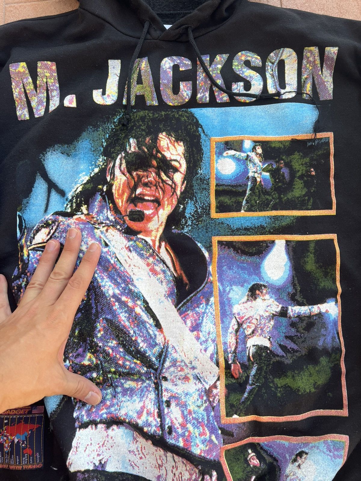 Band Tees × Michael Jackson × Vintage Vintage 90s Michael Jackson Tour Rap Hoodie Size US L / EU 52-54 / 3 - 5 Thumbnail