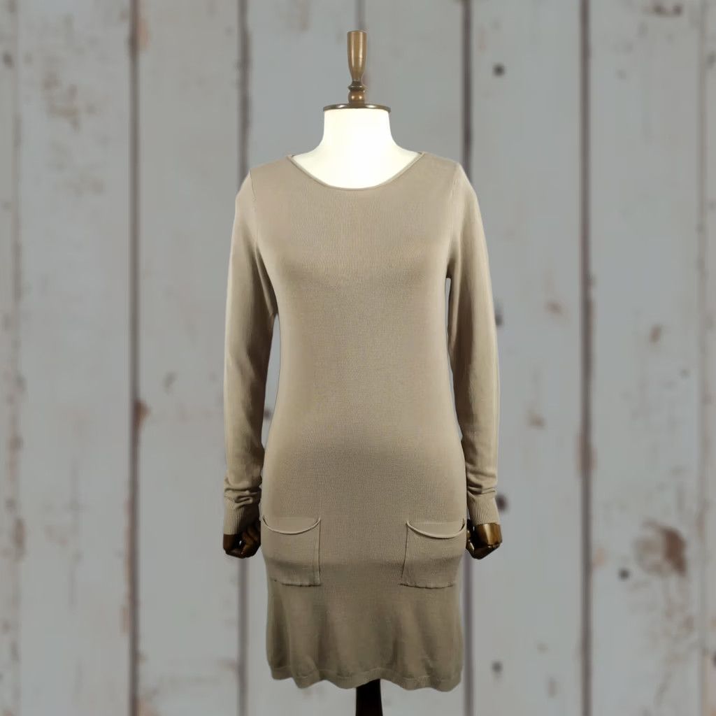 Vintage Rundholz Dress L Beige Cotton Lagenlook Long Women Size Women's 100% Size L / US 10 / IT 46 - 1 Thumbnail