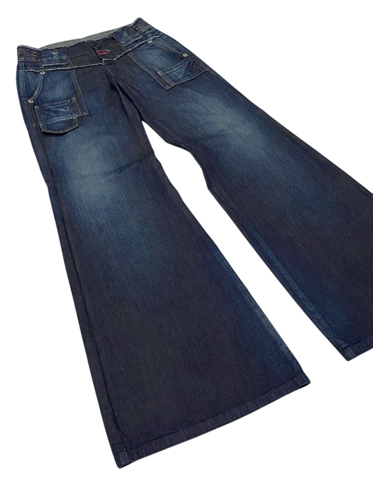 Marithe + Francois Girbaud 💃 Francois Girbaud Flare Wide Leg Palazzo Denim Jeans Size 29" - 23 Thumbnail