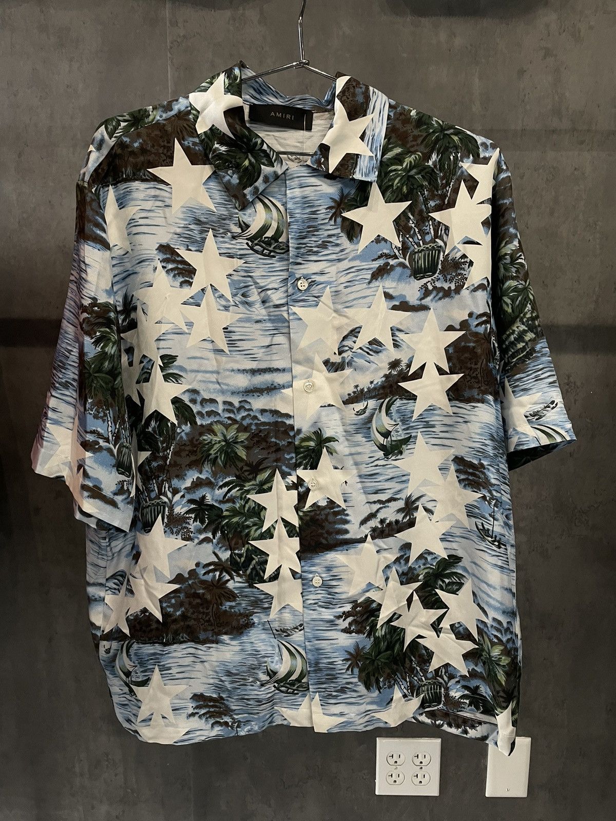 Amiri AMIRI STAR-PRINT SHORT SLEEVED SILK SHIRT SIZE XL Size US XL / EU 56 / 4 - 1 Thumbnail