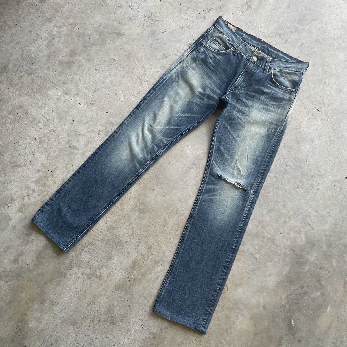Japanese Brand × Jean × Vintage Vintage Japanese Brand Distressed Jeans Faded Denim Pants Size US 31 - 3 Thumbnail