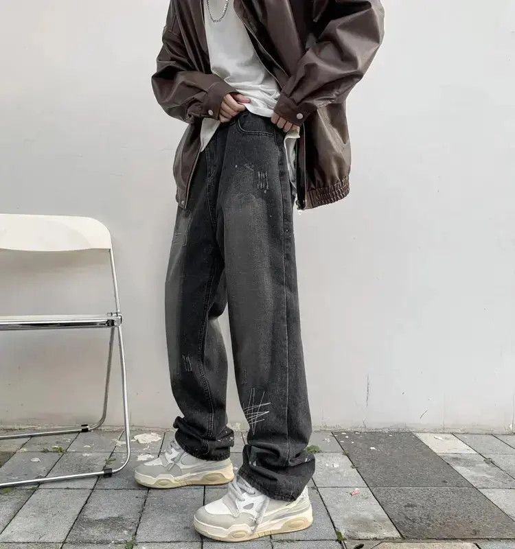 Japanese Brand Retro Wide Legged Loose Versatile Jeans Size US 32 / EU 48 - 6 Thumbnail