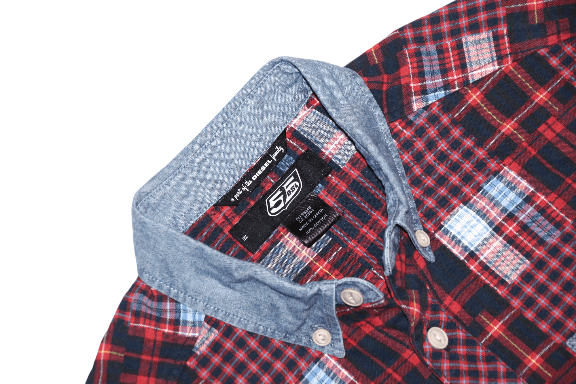 Diesel VTG🔥55DSL by Diesel patchwork tartan rugged flannel shirt Size US M / EU 48-50 / 2 - 3 Thumbnail