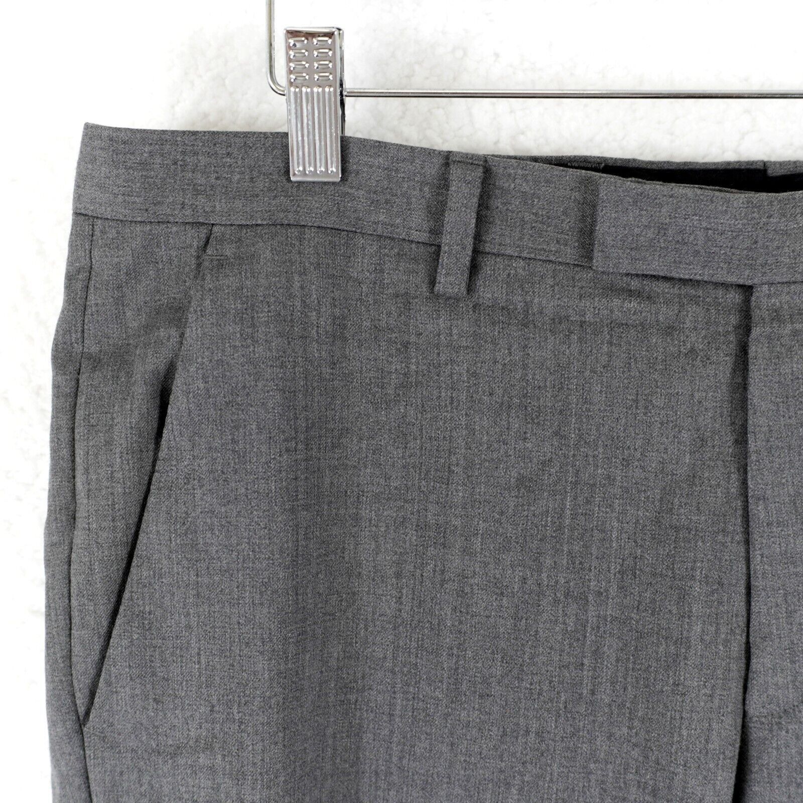 Hugo Boss DAMAGED Hugo Boss The Grand Central Wool Gray Flat Front Dre Size 34R - 2 Thumbnail