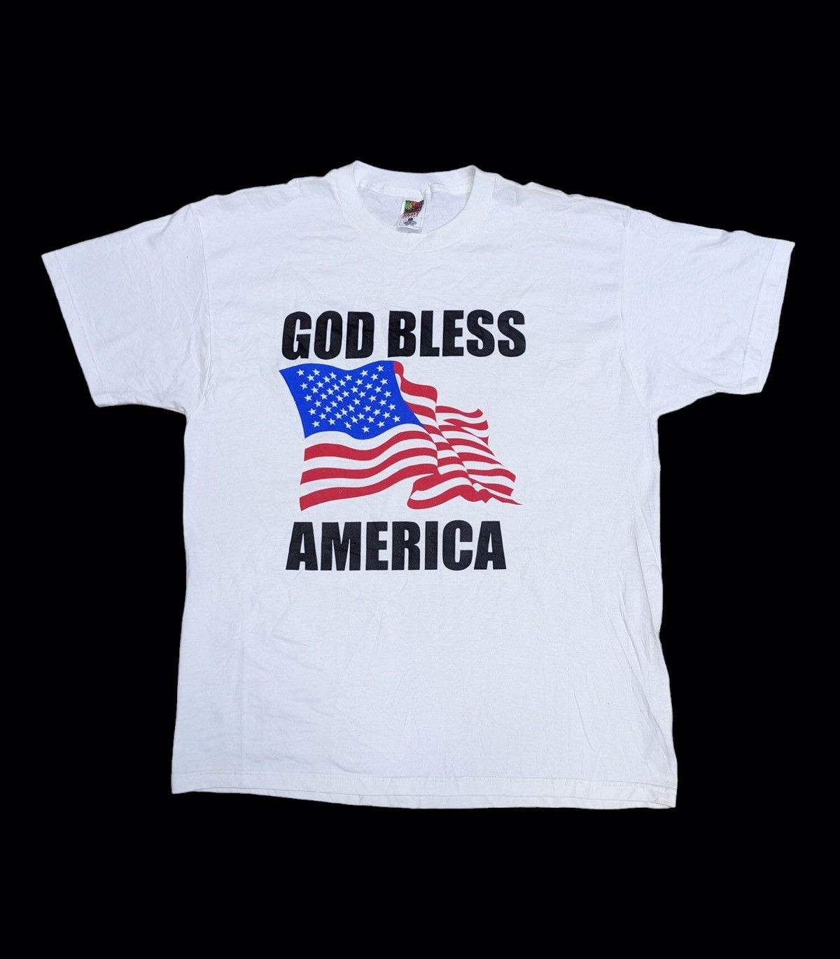 image of Vintage VTG God Bless America Tshirt in White, Men's (Size XL)