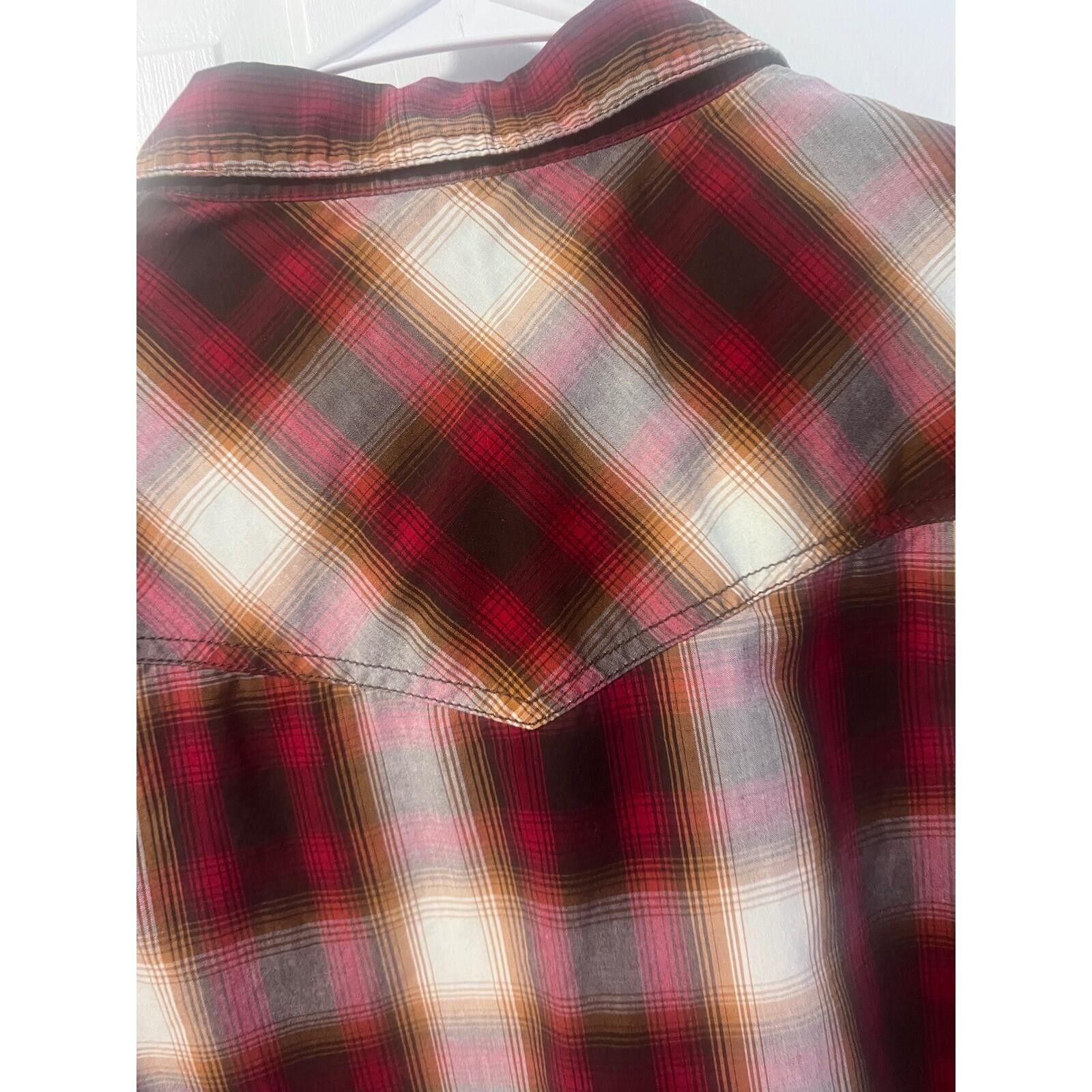 Urban Pipeline Urban Pipeline Plaid Western Shirt Mens Large Burgundy L/S Size US L / EU 52-54 / 3 - 6 Thumbnail