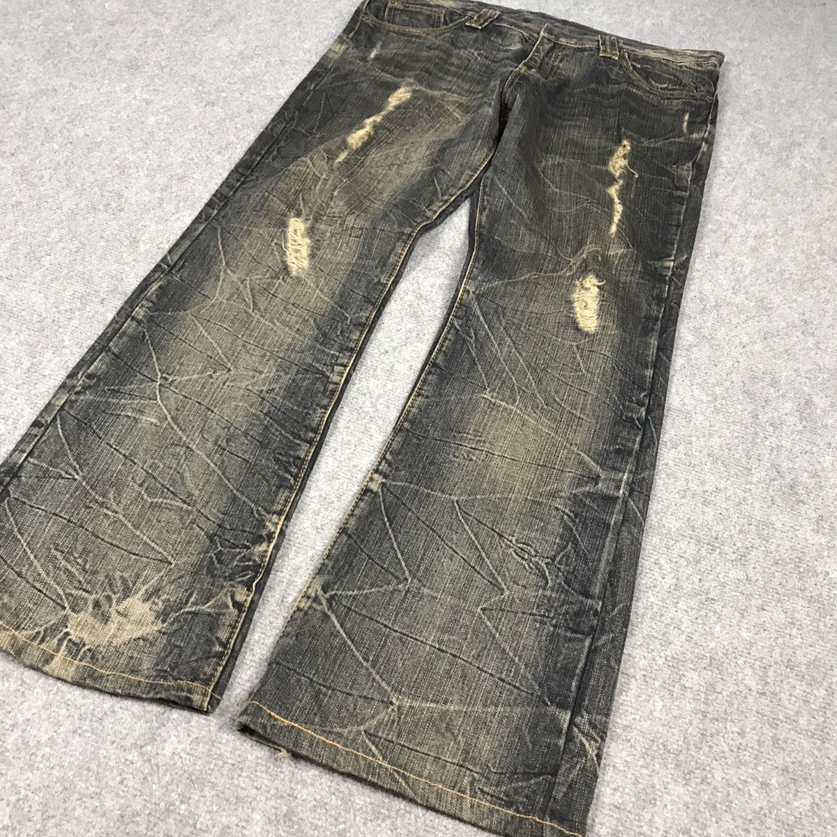 Japanese Brand × Le Grande Bleu (L.G.B.) DISTRESSED STYLE FLARE JENAS SEMANTICDESIGN BOOT CUT PANTS Size US 33 - 2 Thumbnail