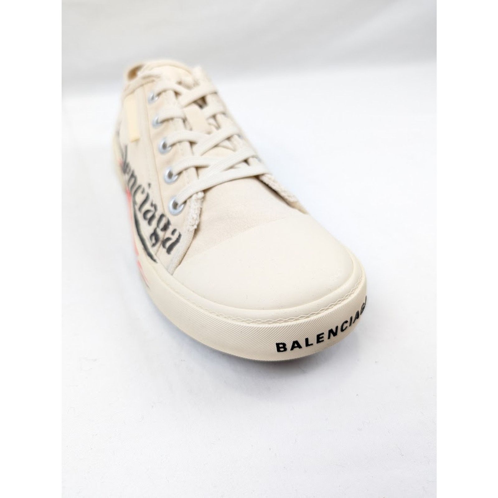 Balenciaga o1rshd1 Paris Low-Top Sneakers in White Size US 7 / EU 40 - 6 Thumbnail