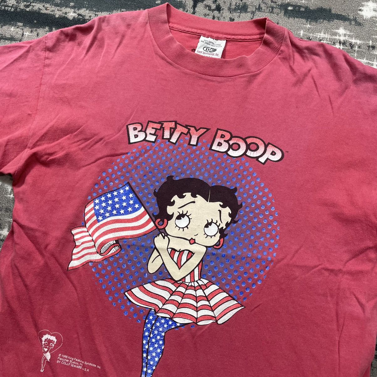 Vintage Vintage 90’s Betty Boop American Flag t-shirt Size US L / EU 52-54 / 3 - 3 Thumbnail