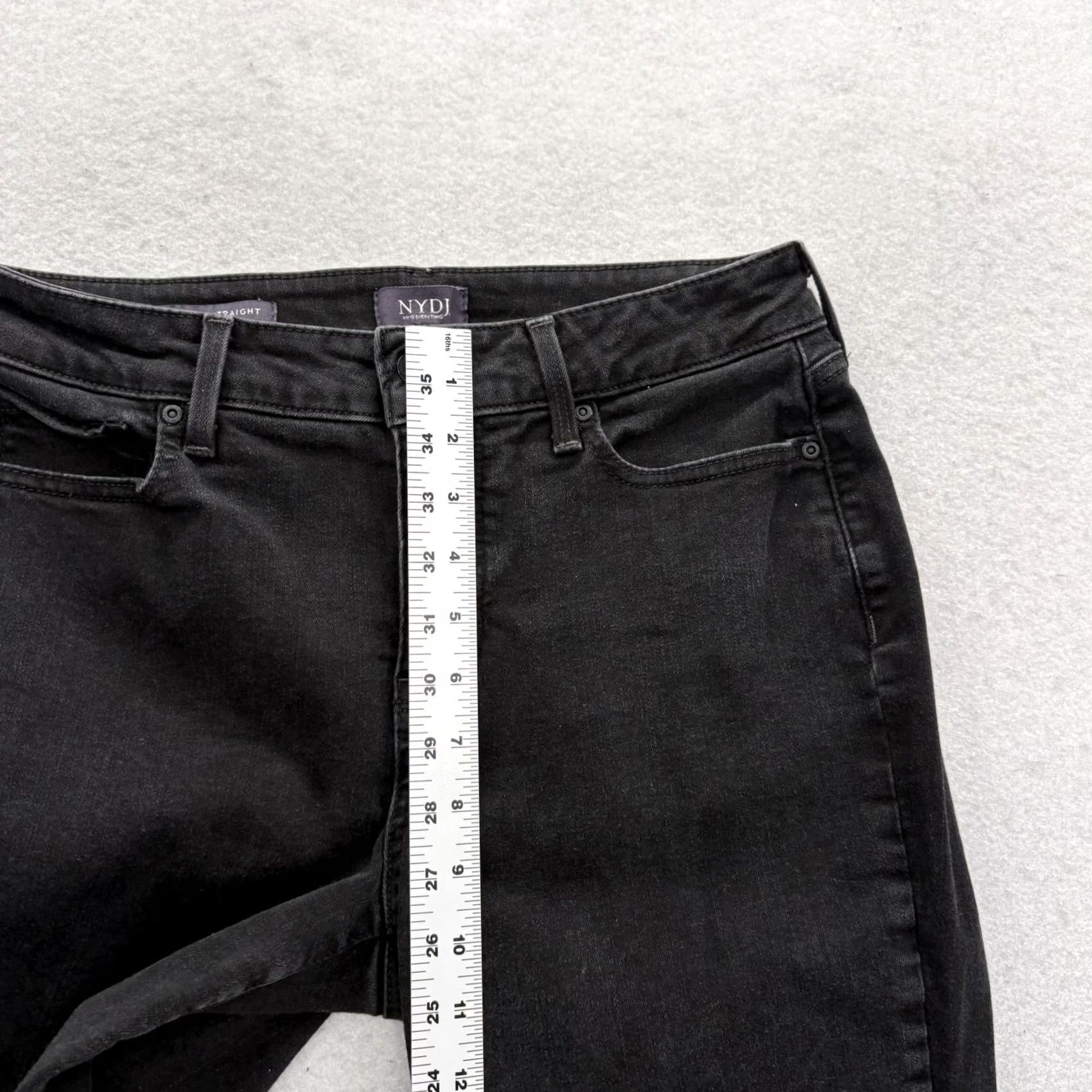 NYDJ NYDJ Marilyn Straight Jeans Womens Size 10 Black Mid Rise Stretch Shaping Size 32" / US 10 / IT 46 - 6 Thumbnail