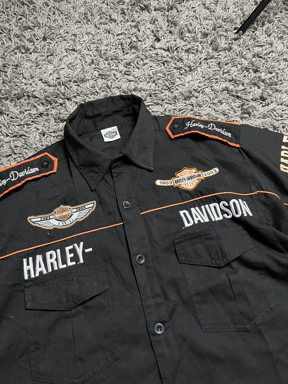 Harley Davidson Vintage 2003 Harley Davidson 100th Anniversary Pit Shirt Size US XL / EU 56 / 4 - 3 Thumbnail