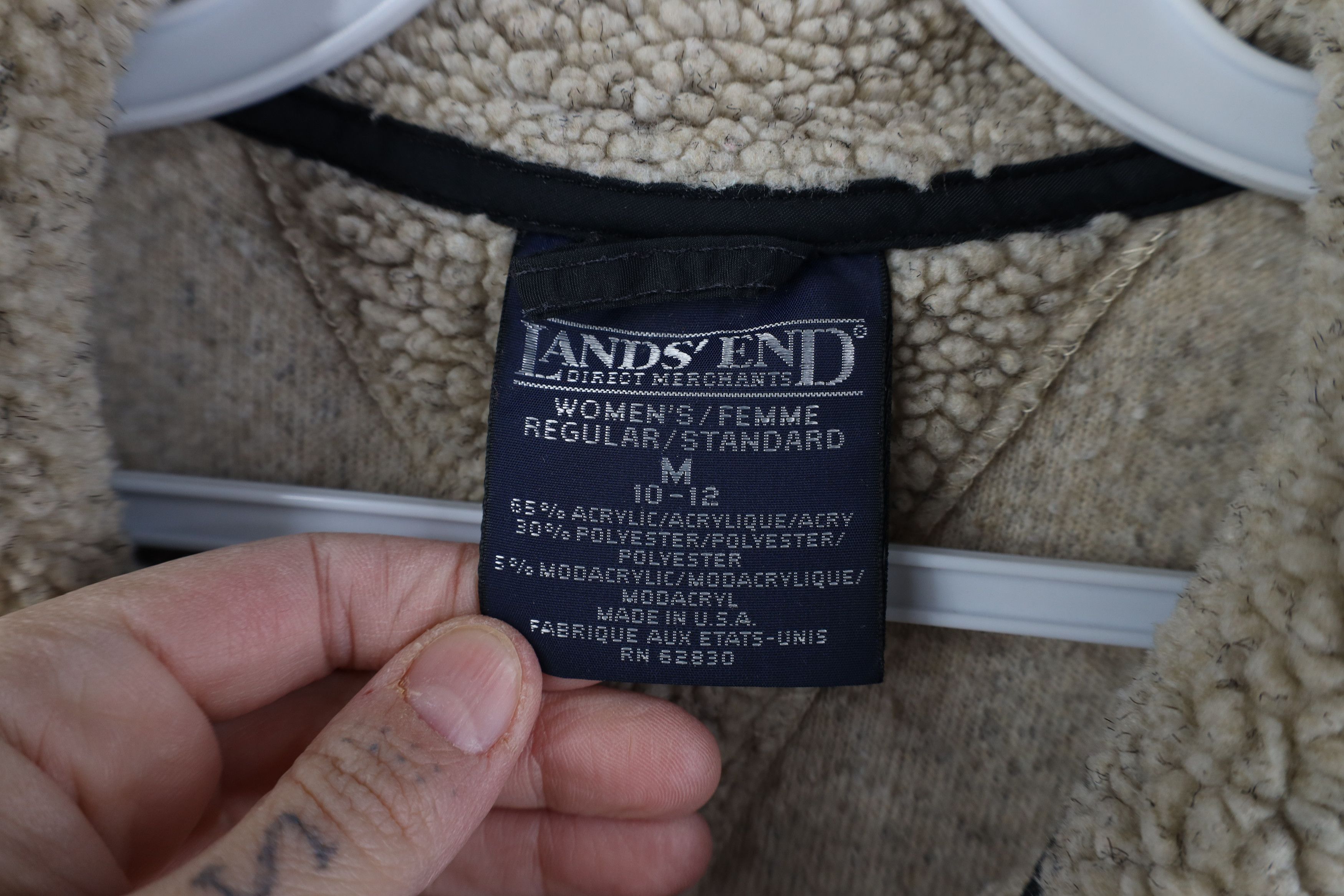 Lands' End Vintage 90s Lands End Half Zip Sweater Oatmeal Brown USA Size M / US 6-8 / IT 42-44 - 5 Thumbnail