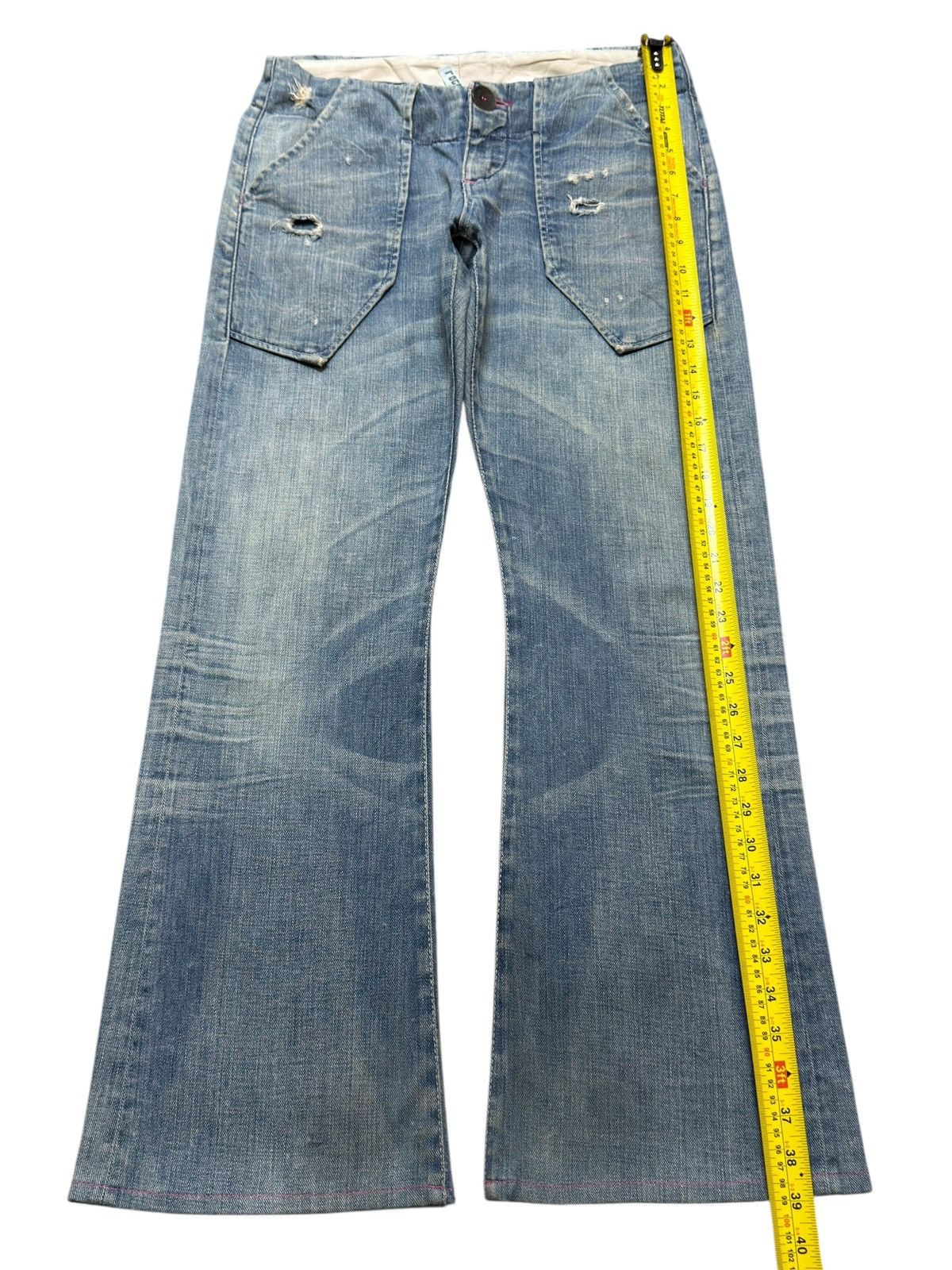 Rogan Vintage 90s Usa Rogan Blue Faded Wash Wide Leg Bootcut Jeans Size US 30 / EU 46 - 11 Thumbnail
