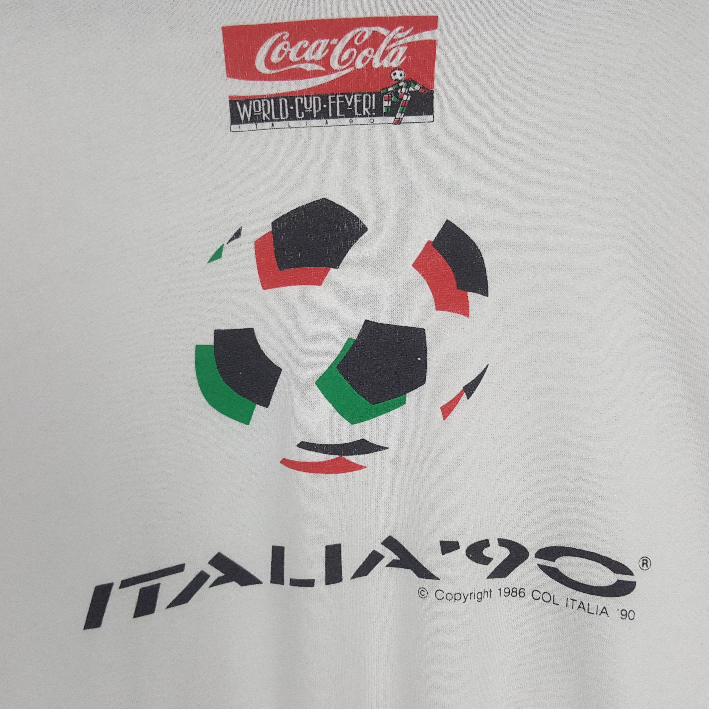 Coca Cola × Vintage Vintage 90’s Col Italia 90 World Cup Sweatshirt Size US XXS / EU 40 - 4 Thumbnail