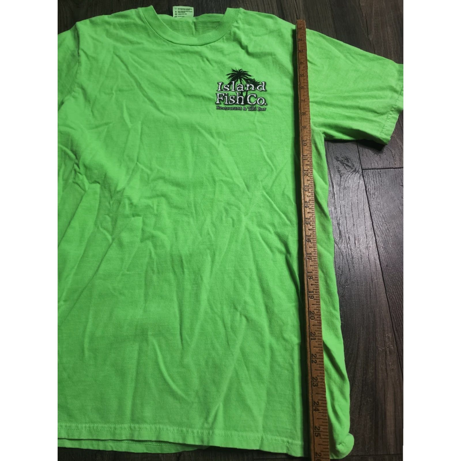 CO Vintage Island Fish Co Tiki Shirt Men’s S Short Sleeve Green Fish Double-Sided Size US S / EU 44-46 / 1 - 3 Thumbnail