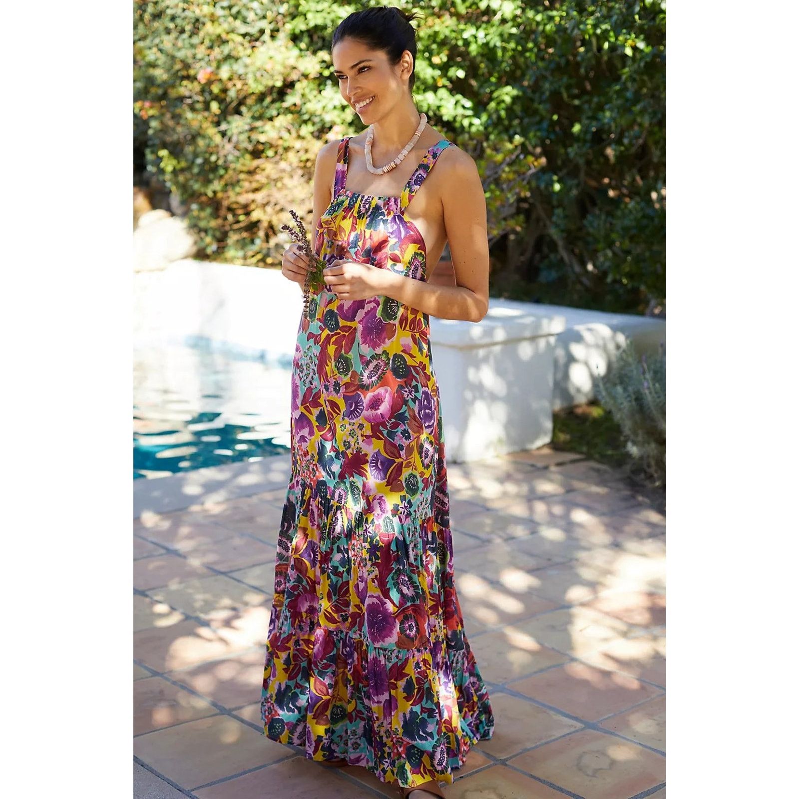 Anthropologie New Anthropologie Boho Floral Maxi Cover-Up Dress $118 SMALL Size S / US 4 / IT 40 - 2 Thumbnail