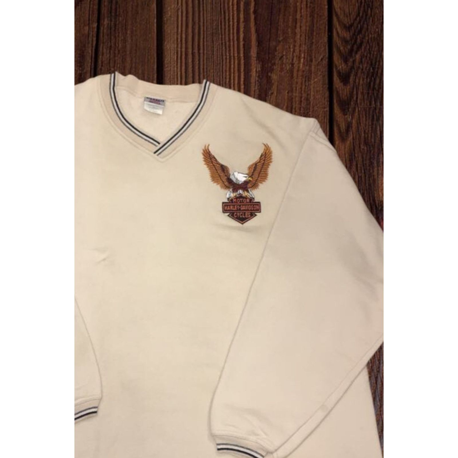 Harley Davidson VINTAGE Harley Davidson Sweatshirt Embroidered V-Neck 2XL Size US XXL / EU 58 / 5 - 2 Thumbnail