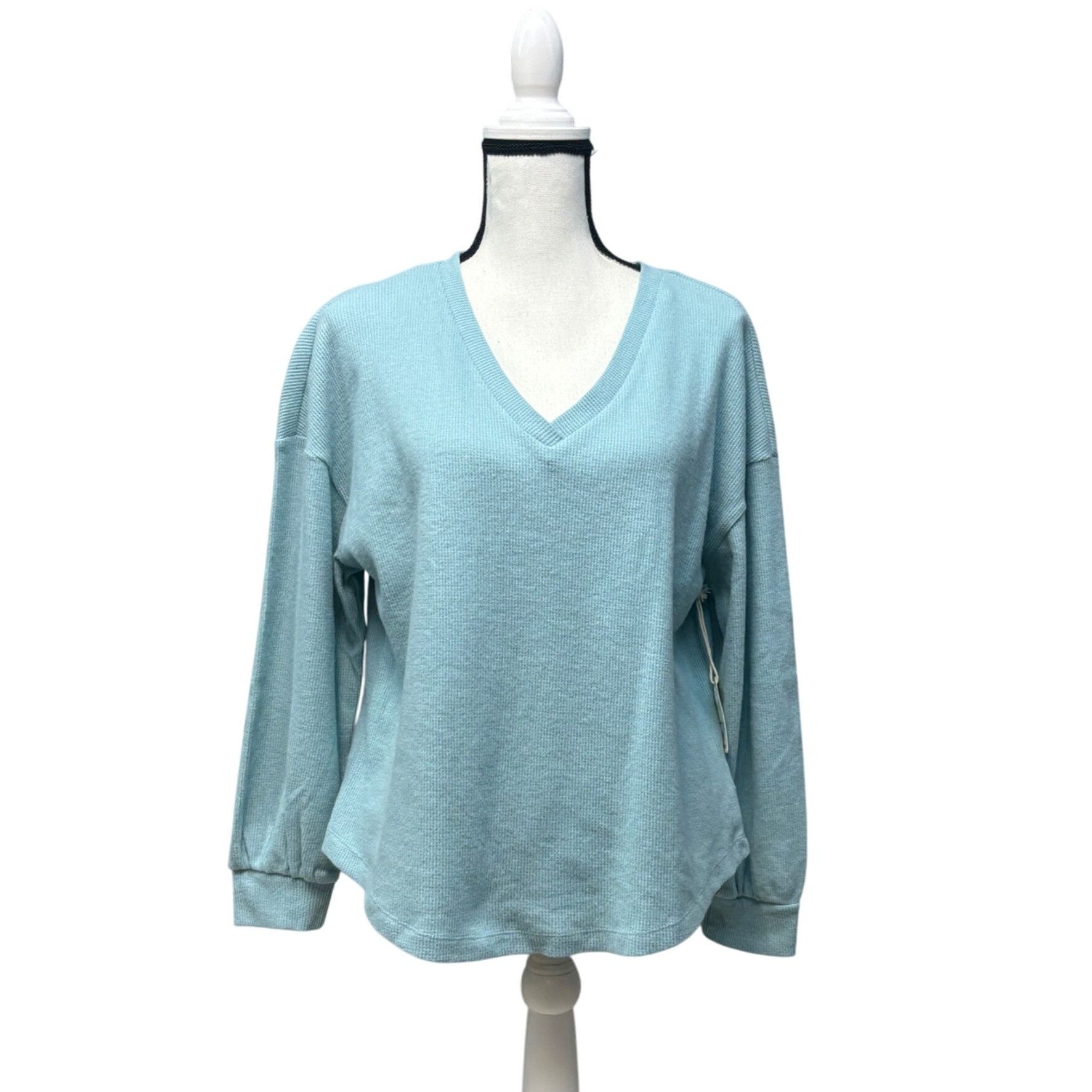 Other a.n.a. Women’s V-neck Thermal Top, Malabar Aqua, M Size M / US 6-8 / IT 42-44 - 2 Thumbnail