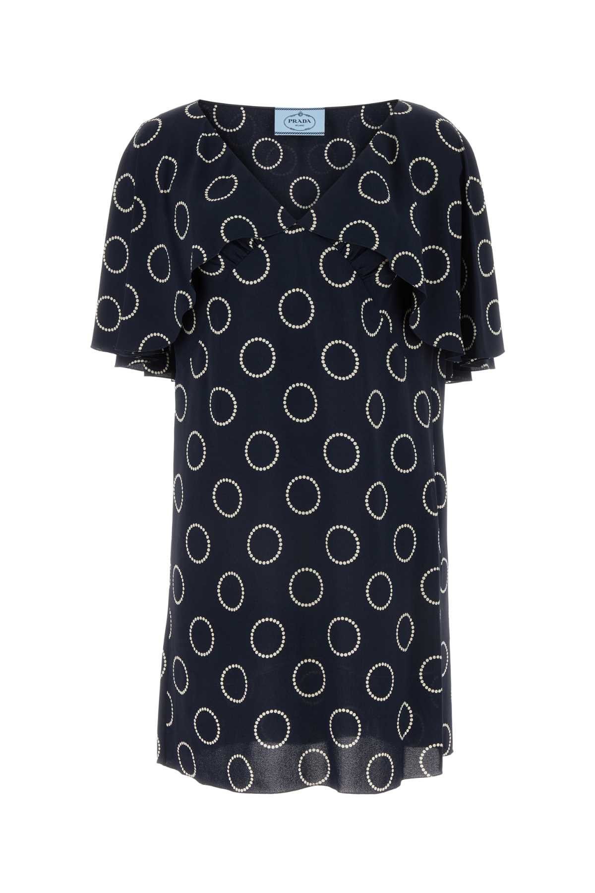 image of Prada Printed Crepe Dress, Women's (Size Small)