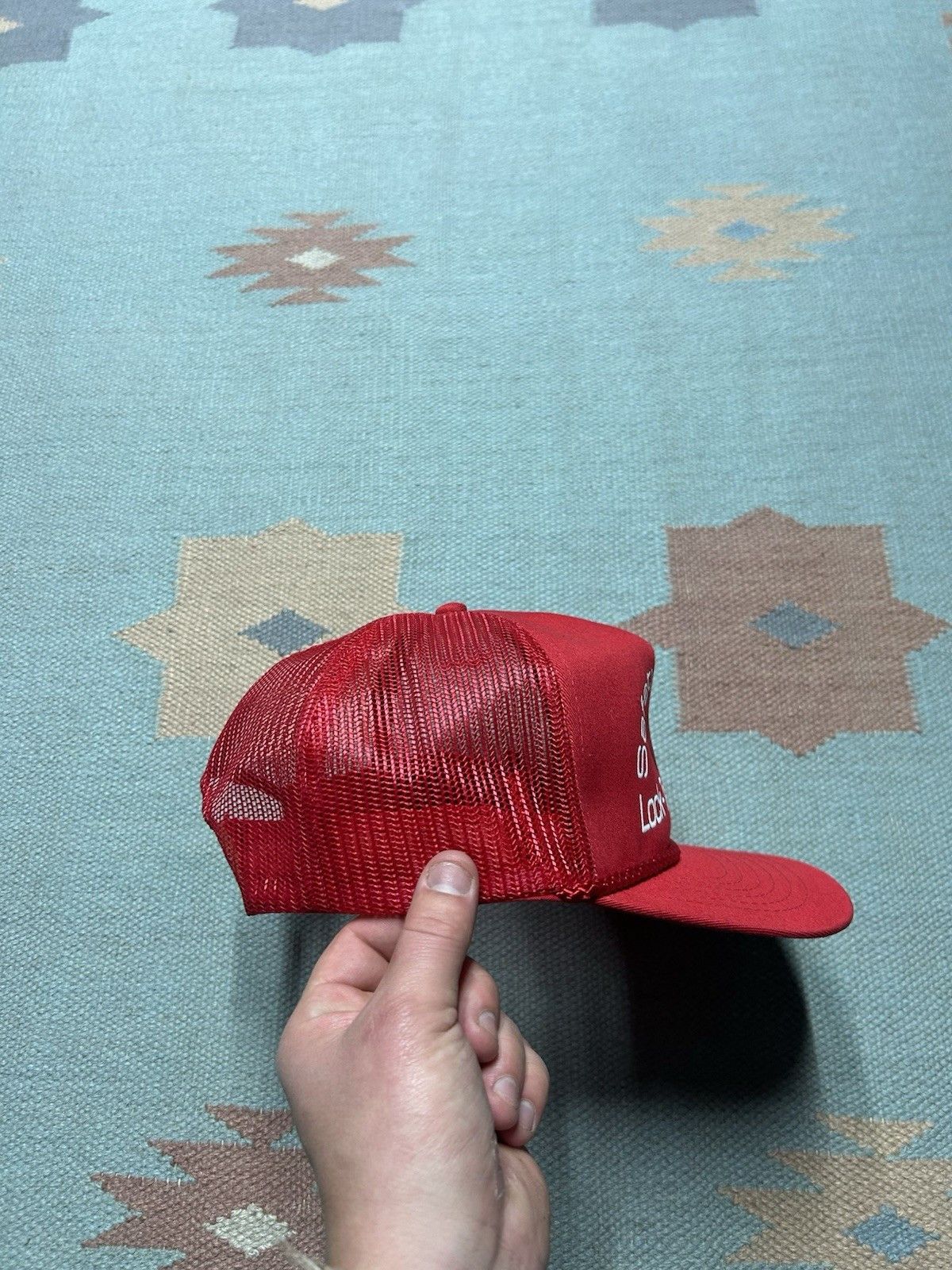 Vintage Vintage trucker hat safety team lock tag test red SnapBack Size ONE SIZE - 8 Thumbnail