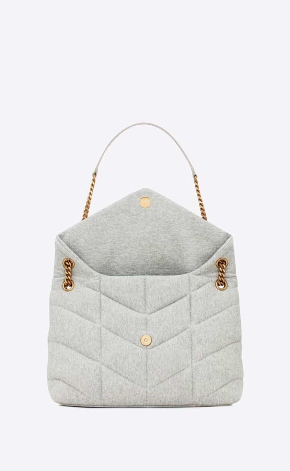 Saint Laurent Paris o1b1hav110724 Size: OS / Puffer Medium Chain Jersey Bag Grey Size ONE SIZE - 4 Thumbnail
