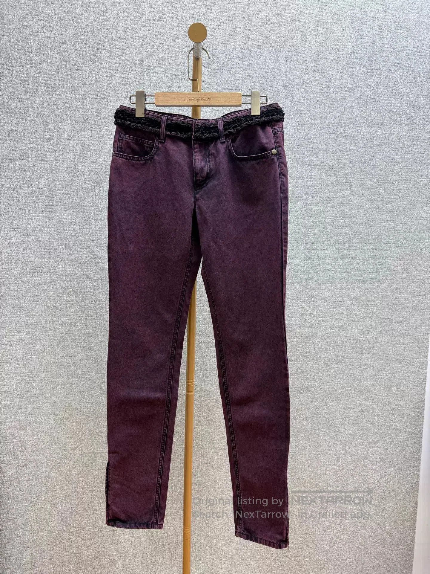 Chanel chanel purple denim pants size 38. Size US 38 / EU 54 - 1 Thumbnail