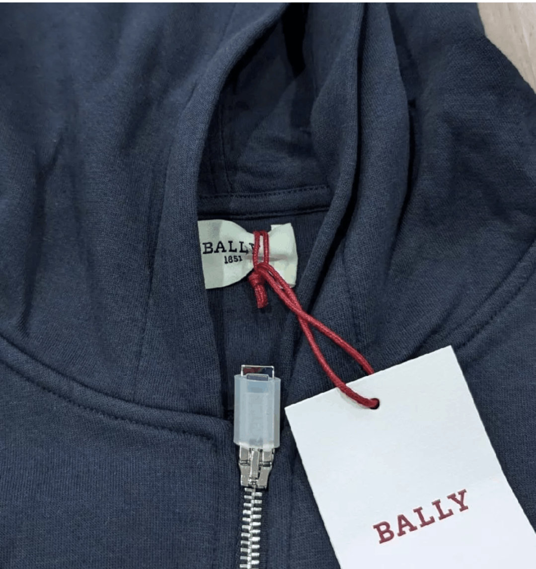 Bally BALLY Checker Stripe Zip Up Hoodie Navy Large Size US L / EU 52-54 / 3 - 3 Thumbnail