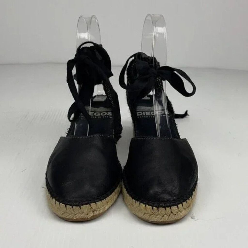 Alice San Diego DIEGOS Lola Ribbons Rope Handcrafted Black Espadrilles 39 Size US 8 / IT 38 - 7 Thumbnail
