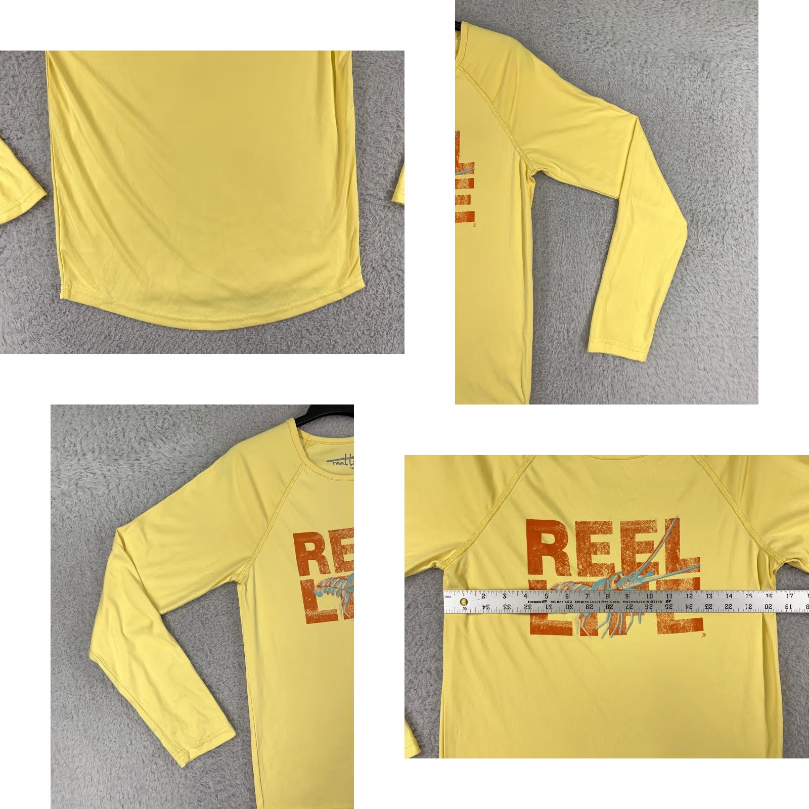 Alife Reel Life Shirt Womens Medium Yellow Long Sleeve 100% Polyester Lobster Fishing Size M / US 6-8 / IT 42-44 - 8 Thumbnail