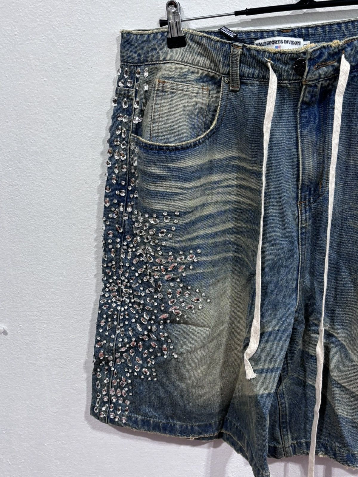 Vale Vale Forever Sirens Crystal Jean Shorts Blue Size US 30 / EU 46 - 2 Thumbnail