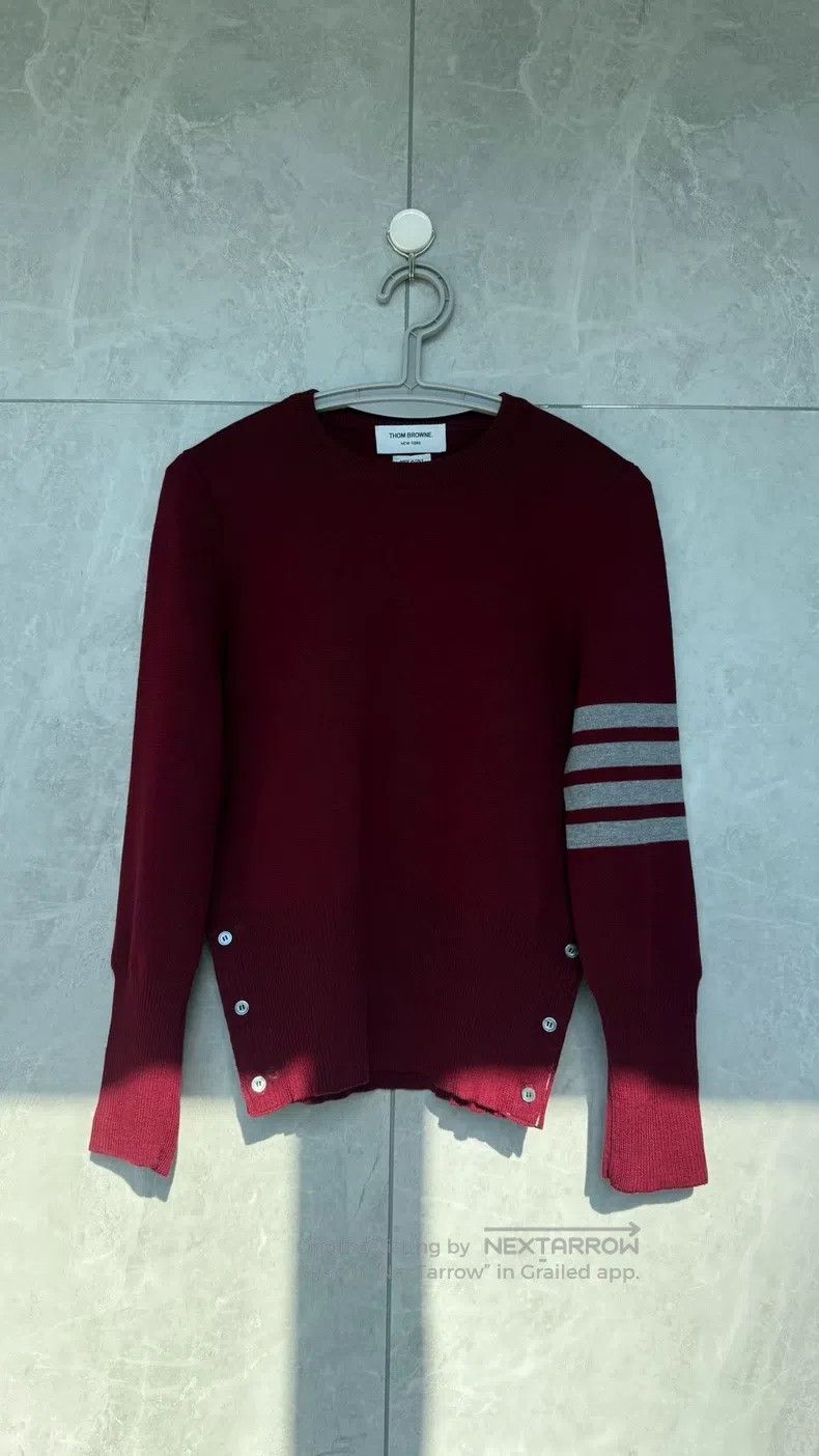 Thom Browne Thom Browne Dark red woolen sweater Size US M / EU 48-50 / 2 - 1 Thumbnail