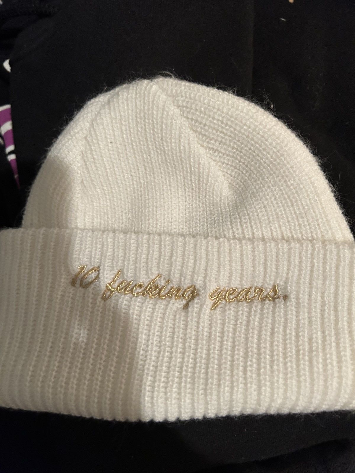 Fuck The Population × Supreme FTP rare anniversary gold beanie Size ONE SIZE - 3 Thumbnail